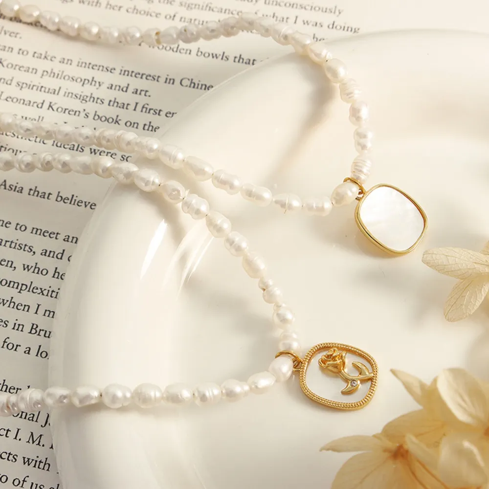 18K Gold-Plated Freshwater Pearl Necklace - Gold