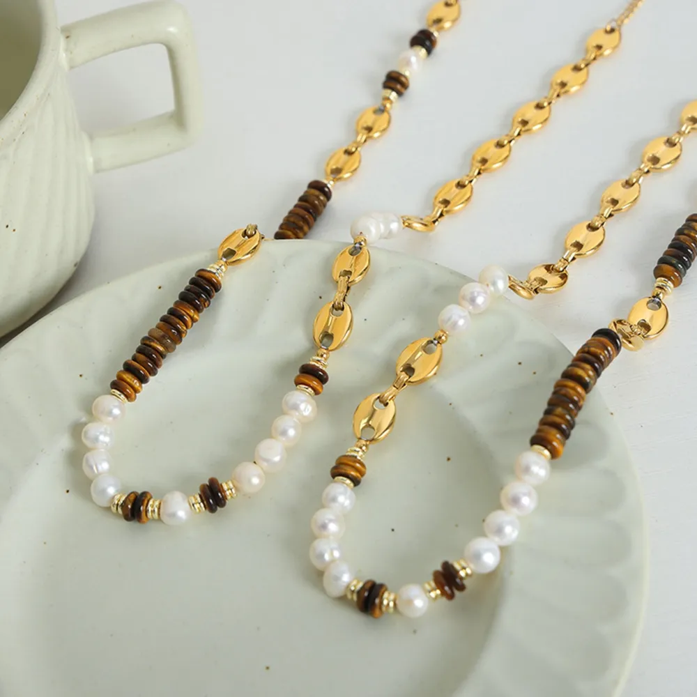 18K Gold-Plated Titanium Steel Necklace - Gold - Image 3